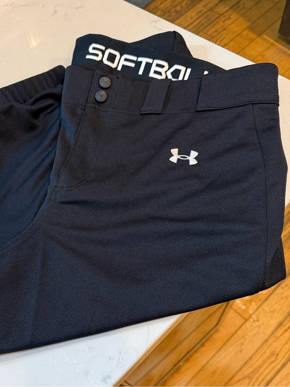 Under Armour Black Softball Stretch Pants with SOFTBALL Waistband XL Girls